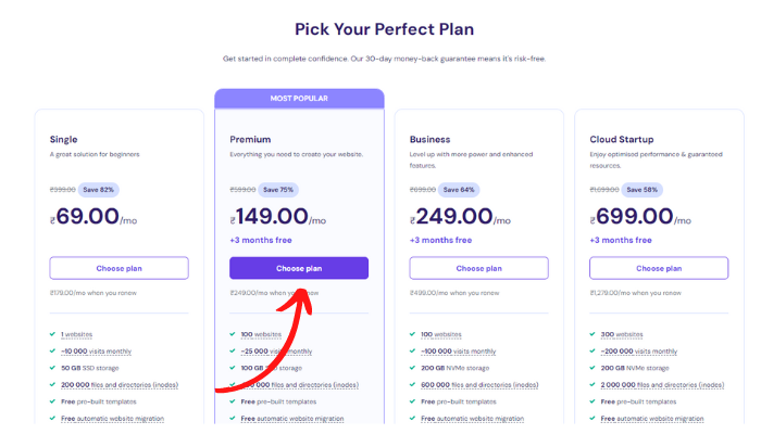 first head over to hostinger and choose your preferred hosting plan How to Start a Blog In 11 Steps | Start Money Blogging 2025