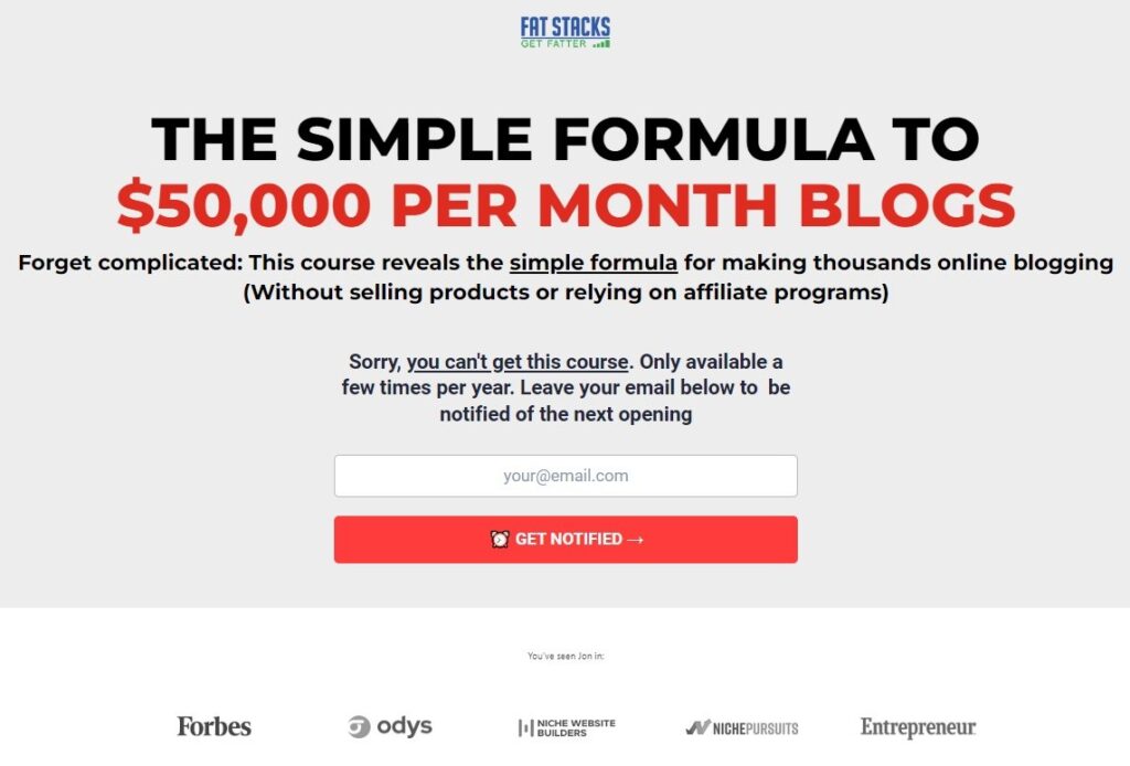 example of a landing pages by fatstacks course 8 Pro Tips To Reduce Bounce Rate On Landing Page 2025