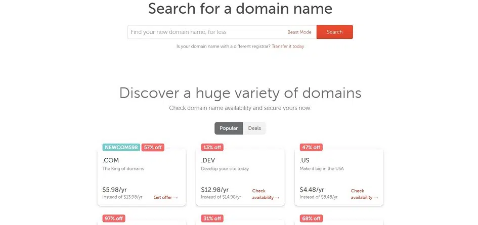 Domain cost ( annual) | Domain name from namecheap